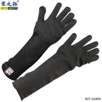 Glass factory special 5-level cutting guard arm black bag steel wire wrist guard long gloves anti-knife cutting sleeve security labor insurance