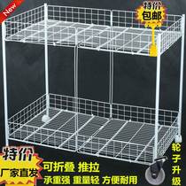 Stall trolley foldable shelf goods telescopic pulley mobile night market socks clothing special table flower display