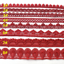 Exquisite high-grade red polyester water-soluble embroidery lace leader skirt skirt garment accessories width 1-3cm