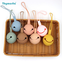  Danish silicone pacifier bag Portable out-of-home baby pacifier storage baby dustproof smiley face storage bag
