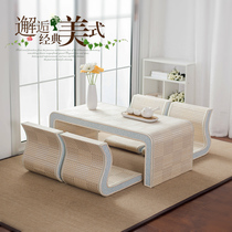 Bamboo weaving window table tatami tea table Kang table Japanese coffee table low table window sill small tea table stepping rice tea table Zen