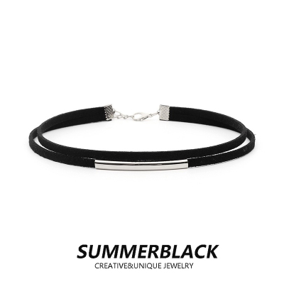 taobao agent Metal choker, black necklace, chain for key bag , 2 carat