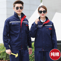 Spring and autumn overalls long-sleeved suits mens anti-scalding wear-resistant flame retardant welders pure cotton cotton labor insurance clothing customization