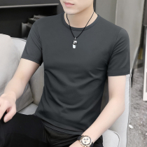 2 pieces) Modale short sleeve T-shirt mens summer pure cotton round collar ice sensation speed dry and compassionate clothes damp