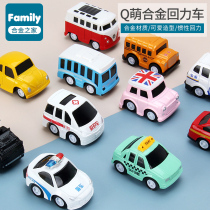 Childrens toy car baby alloy return force inertia car toy set mini fire police car 2 Boys 3 years old
