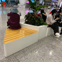 Ruijin FRP leisure stool large commercial beauty chen combination flower pot wood grain chair special-shaped FRP triangle stool