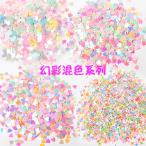 Net red mixed nail sequins diy making material peach heart five-pointed star diamond petal shape patch super shiny