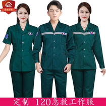 Emergency department doctor uniform 120 first aid clothes split suit winter long sleeve mens and womens Nightingale emergency overalls
