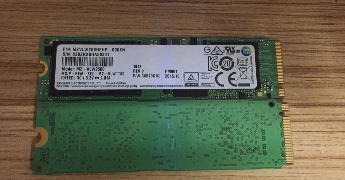 Samsung/Samsung PM961 256G solid-state hard disk M.2 PCI-E3.0x4 22X80 NVME