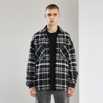 CHINISM 2021FW CH black stripe shirt male American high street long sleeve shirt coat