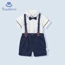 Tommy Gavin childrens clothing 2021 summer clothes Boy gentleman short-sleeved suit Baby year-old baby clothes dress tide