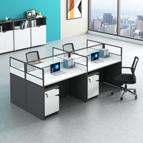 Staff desk and chair combination Simple modern office work desk work desk screen deck Double 4 6 people