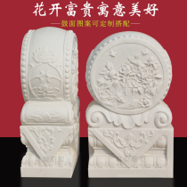 Hanbai jade stone carved door mound with drum stone a couple of villas courtyard town house doorway swing piece home leopard Kirin stone drum