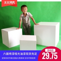 Childrens photography props Take pictures of wooden pier cube cuboid floor white square studio theme shooting props