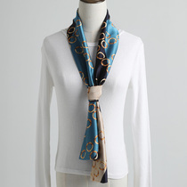Shawl thin narrow long silk scarf womens wild spring and summer thin fashion Korean square scarf professional scarf