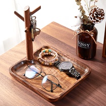 Solid Wood Key Containing Pendulum with Turnkey Doorway Placed Key Hooks Day Style Creative door Desktop Jewelry Shelf