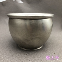 Copper cylinder ashtray copper gilt silver auspicious ornaments Chinese medium incense burner incense burner retro craft