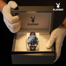 Мужские наручные часы Playboy 10 лучших брендов высококачественные червоточины концептуальные механические часы мужские ремни часы
