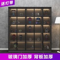 Simple hand-run display cabinet glass door bookcase model locker living room household toy display cabinet combination customization
