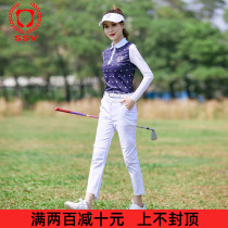 Golf Clothing Womens Top ankle-length pants Autumn and Winter Set Slim Breathable Sports GOLFssv Korean Sweat