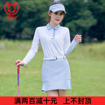GOLF clothing womens suit long sleeve short skirt GOLF sports sweat absorption breathable slim Korean Autumn New