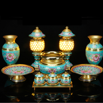 Buddha front water Cup Vase for Pan incense burner set plate furnishings light five for enamel Buddha