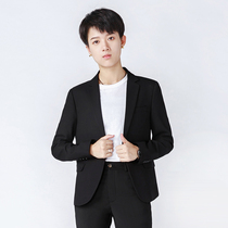 Slim small size mens and womens dress neutral les handsome T single suit XS size short black dress small suit jacket autumn and winter