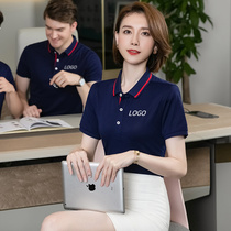 Summer overalls Mens custom printed logo short-sleeved POLO shirt tops summer white-collar overalls made of thin overalls