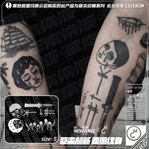 MG tattoo herbal dye dark alternative retro New school Flower arm herb tattoo sticker tide