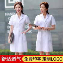 White coat short sleeve doctors clothing womens coat thin long sleeve summer clothing doctor work clothes slim waist nurse clothing