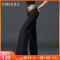 Emperors modern dance pants national standard dance wide leg pants ballroom dance trousers Latin dance pants jitterba dance practice pants