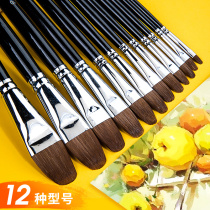 Gouache set for art students Special watercolor pen row pen hook line pen Beginner student nylon brush Acrylic oil paint painting Professional painting brush Wolf brush brush brush full set