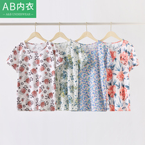 AB lingerie womens cotton one piece short sleeve top size casual home pajamas middle aged cotton trousers S626