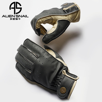 Alien snail V5 motorcycle full finger gloves breathable sheepskin touch screen non-slip wear-resistant riding mens and womens spring and autumn models