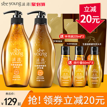 Nourishing silicone oil-free ginger shampoo conditioner set oil control and dandruff root hair official flagship store
