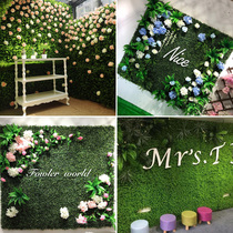Simulation plant wall green plant wall decoration flower wall background wall Net red shop card wall green plastic lawn fake grass