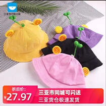 Sanya-children fishermans hat casual hat autumn and winter corduroy basin hat solid color cartoon animal modeling hat