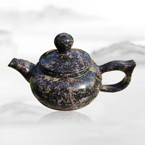 Natural plum Jade teapot tea set raw mine plum jade pot