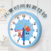  Cartoon childrens room wall clock Bedroom clock Household fashion creative light luxury personality Japanese modern electronic mute clock