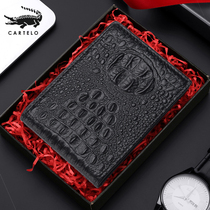 Cartier crocodile drivers license leather case mens first layer cowhide anti-degaussing bank card bag female multi-card ID case package