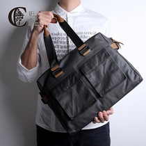 Hand bag Men Business Retro Leisure Travel Large Capacity Shoulder Bag Canvas Hand Carrying Horizontal Computer Briefcase