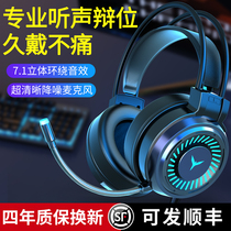 Computer headset headset e-sports game desktop laptop cable eating chicken listening voice with microphone