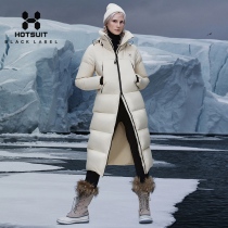 hotsuit long style down clothes 2019 winter new women over knee windproof and warm even hat stand collar jacket duck down
