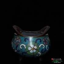 Pure copper antique trumpet enamel aroma diffuser handmade cloisonne all copper double ear three-legged incense burner