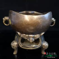 Retro nostalgic copper wine stove stove living room feng shui decoration old-fashioned charcoal stove hot water Tea home antique collection