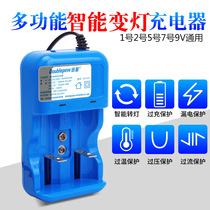 Double charger 2 slots fast intelligent rechargeable large size No 1 D type 2 C type 5 No 7 9V battery turn light