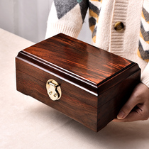 Big red sour branch red sandalwood single board Seiko jewelry box high-grade solid wood multifunctional high-end storage box Chinese style