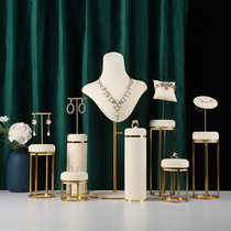 Jinse display beige flannel metal series window necklace display rack jewelry display props