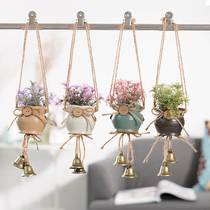 Wind chime hanging Nordic plant potted wind chime hanging Japanese creative pendant girl bedroom room small clear novice