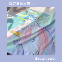 Korea absorbent quick-drying beach swimming bath towel Cartoon adult dry hair towel poster Travel paving ins wind children